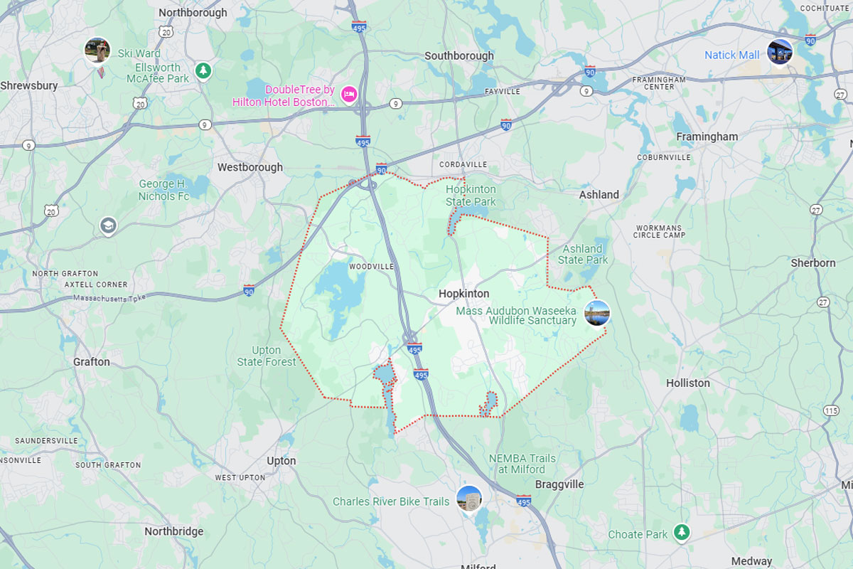 A Google Map of Hopkinton