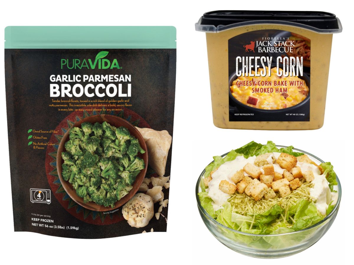 Costco vegetables broccoli caesar salad corn