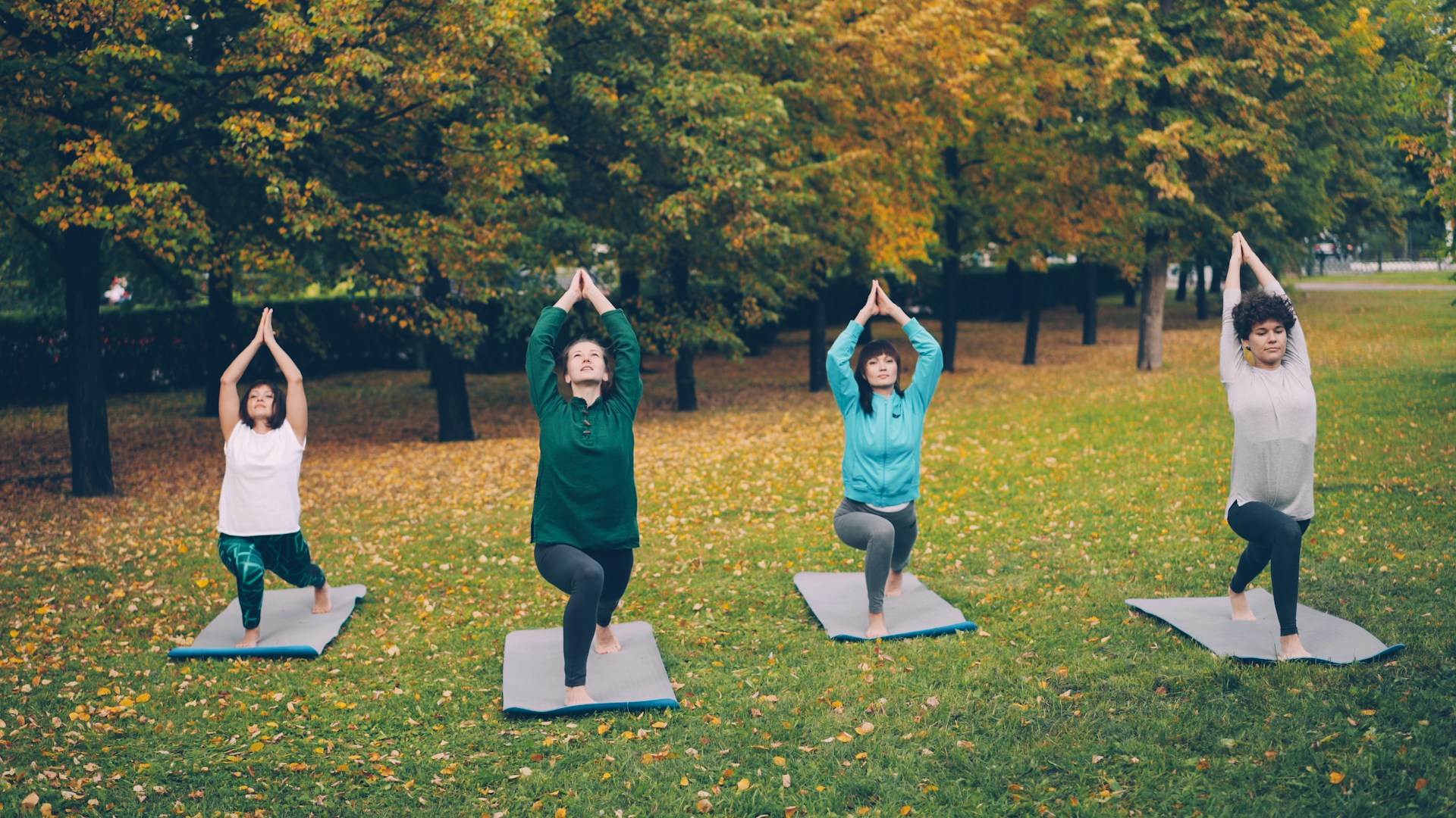 women doing yoga
