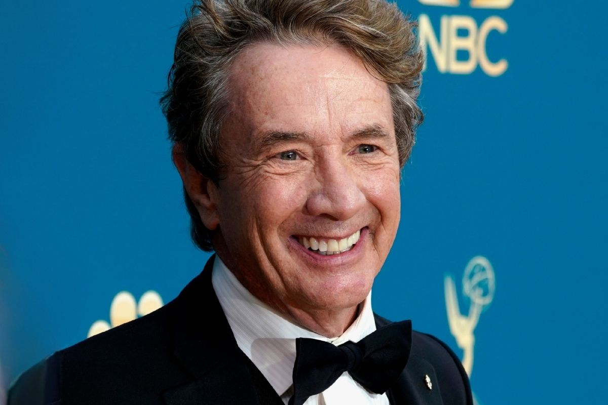Sep 12, 2022; Los Angeles, CA, USA; Steve Martin (L) and Martin Short attend the 74th Emmy Awards at the Microsoft Theater in Los Angeles on Sept. 12, 2022..