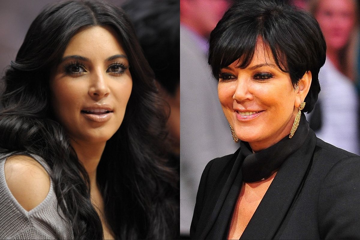 Left: Jan 18, 2012; Los Angeles, CA, USA; Kim Kardashian reacts during the NBA game between the Dallas Mavericks and the Los Angeles Clippers at the Staples Center. / Right: January 16, 2012; Los Angeles, CA, USA; Television personality Kris Jenner following the Los Angeles Lakers 73-70 victory against the Dallas Mavericks at Staples Center.