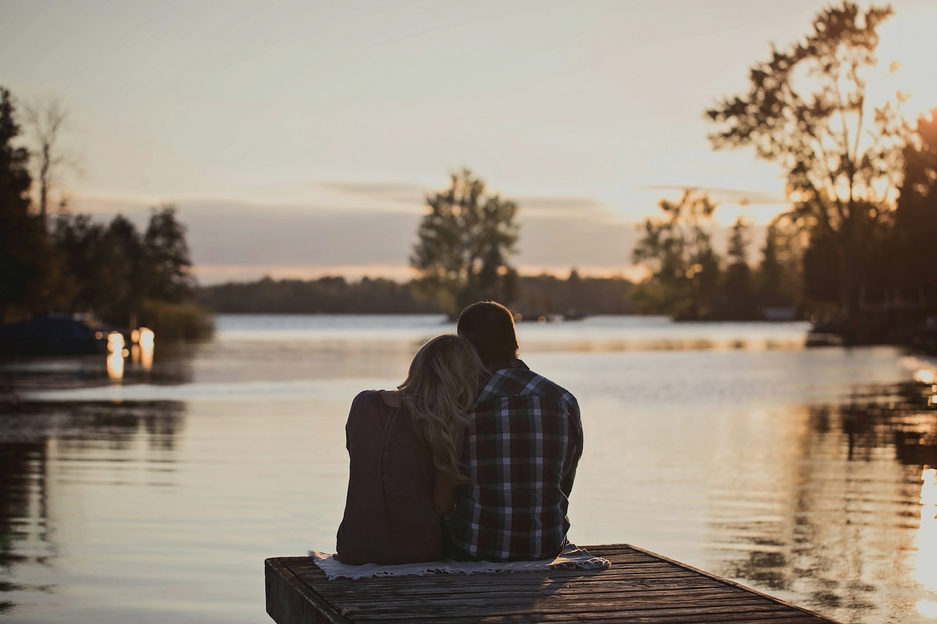 couple looking out at the water