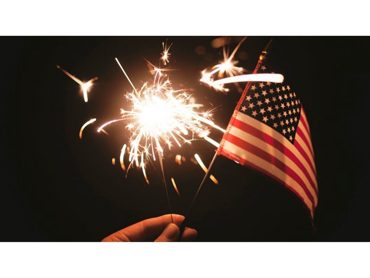 American Flag and Sparklers for the 4th of July