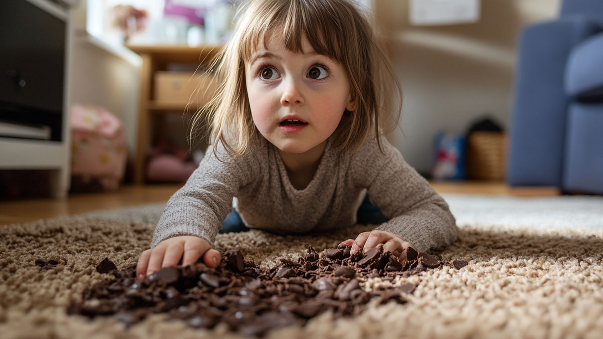 Chocolate on the carpet