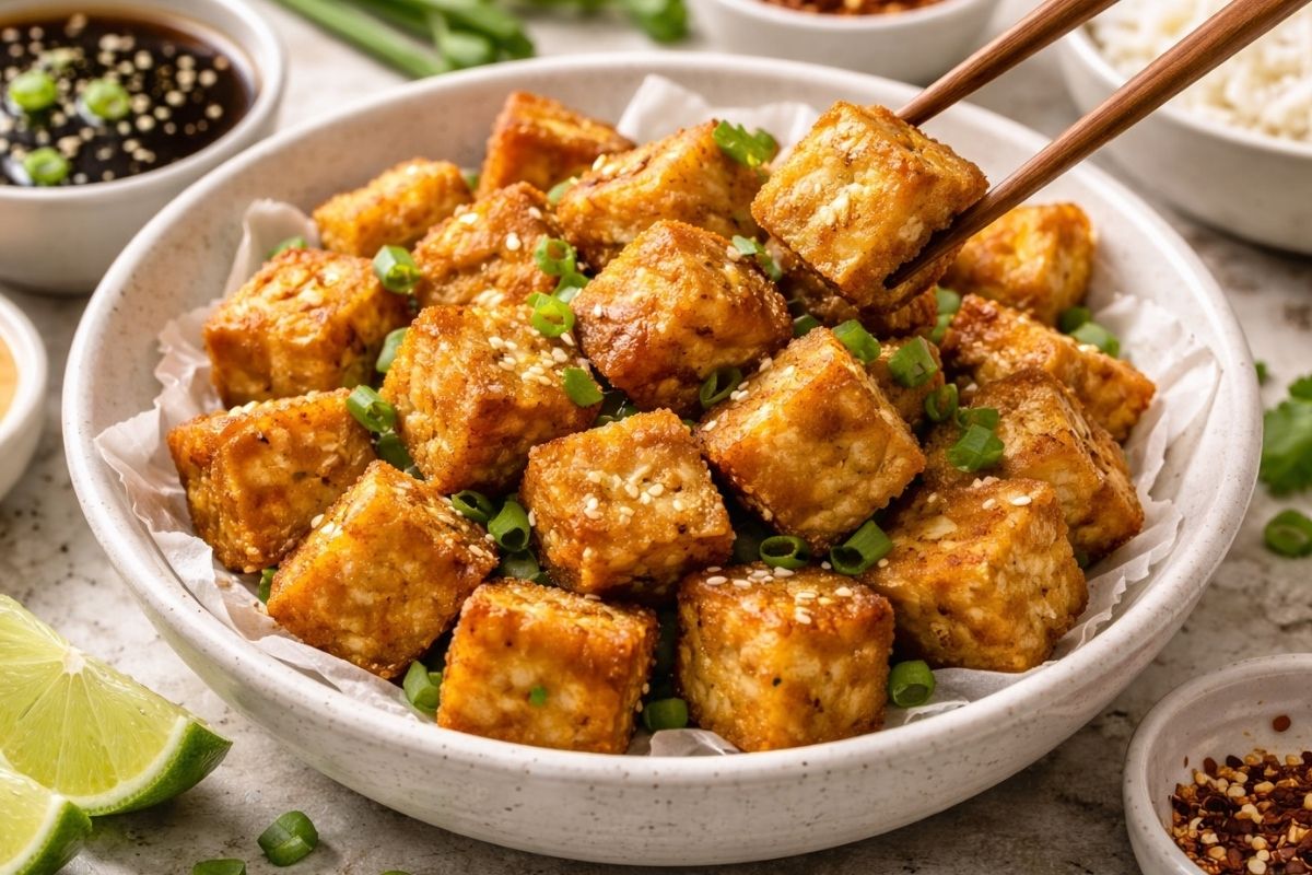Crispy Fried Tofu with Dips
