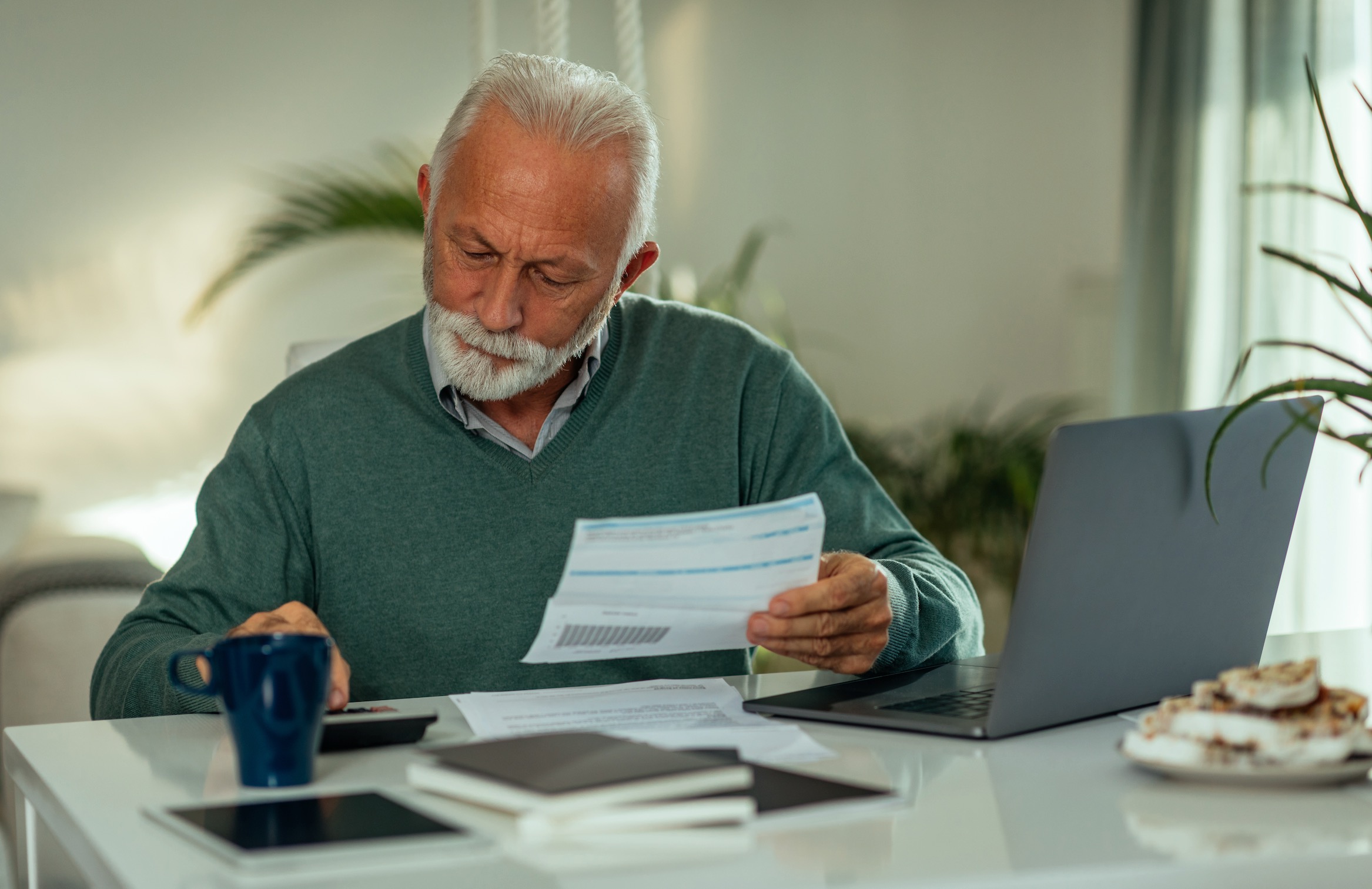 Retiree Paying Bills