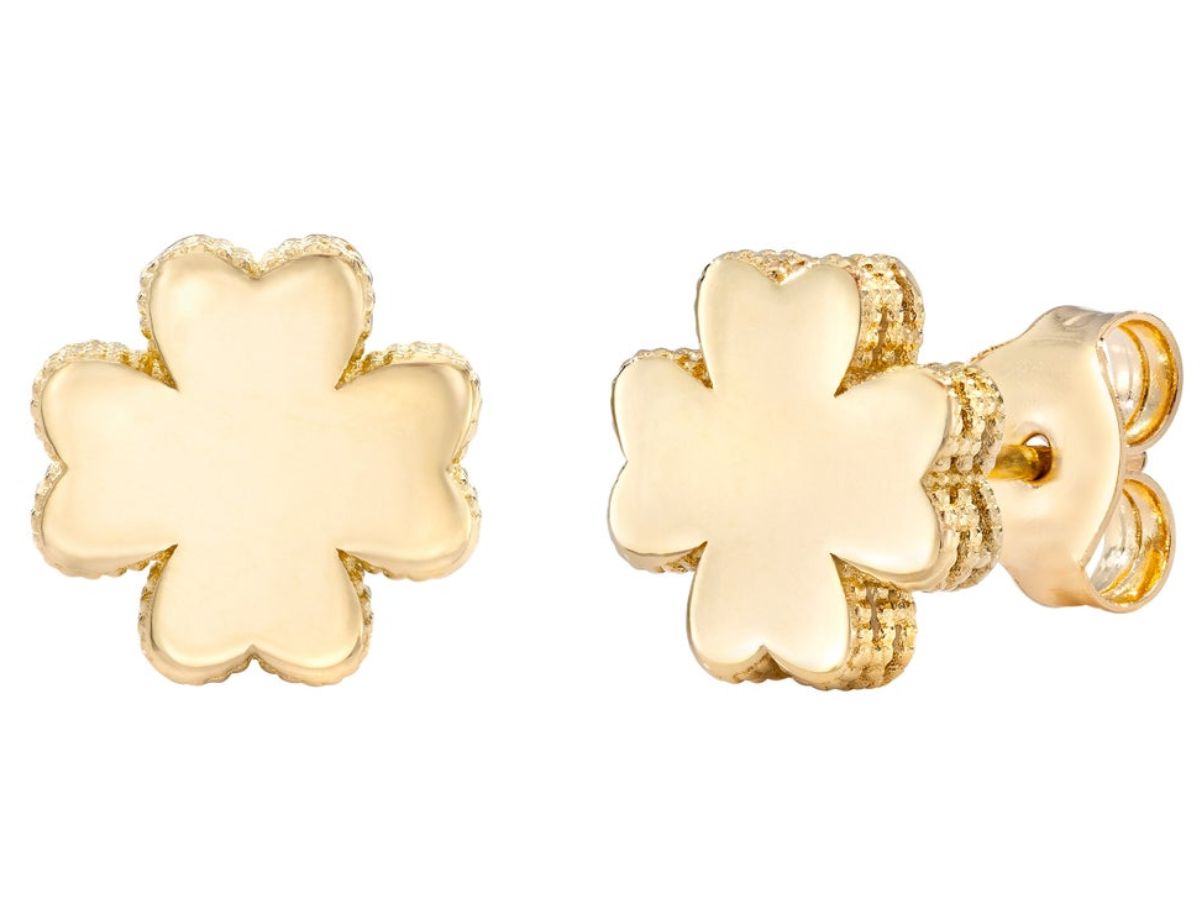 Clover Gold Stud Earrings Costco