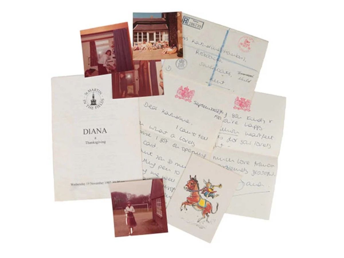 Letters and photographs relating to Princess Diana being auctioned by Gorringe’s on July 7, 2026. Credit Gorringe's