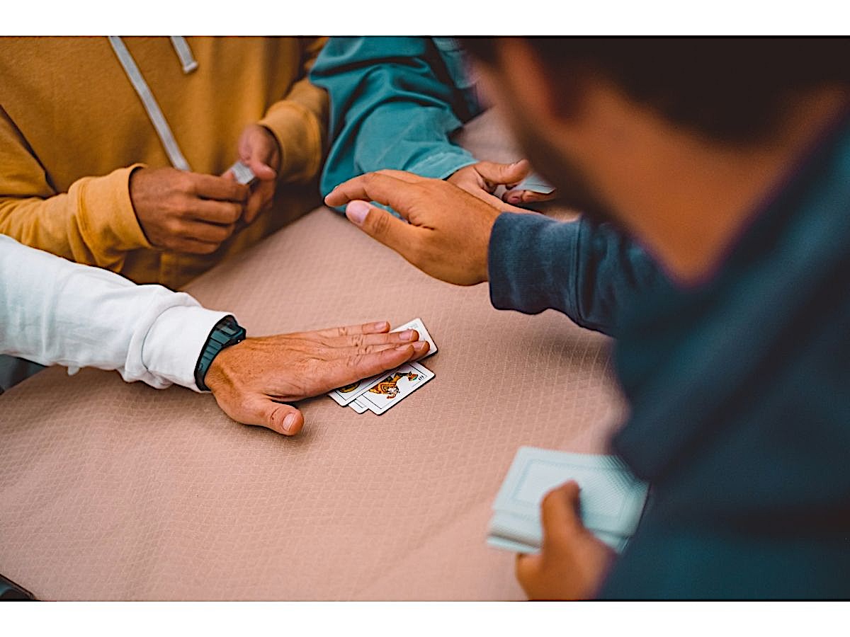 Friends playing cards