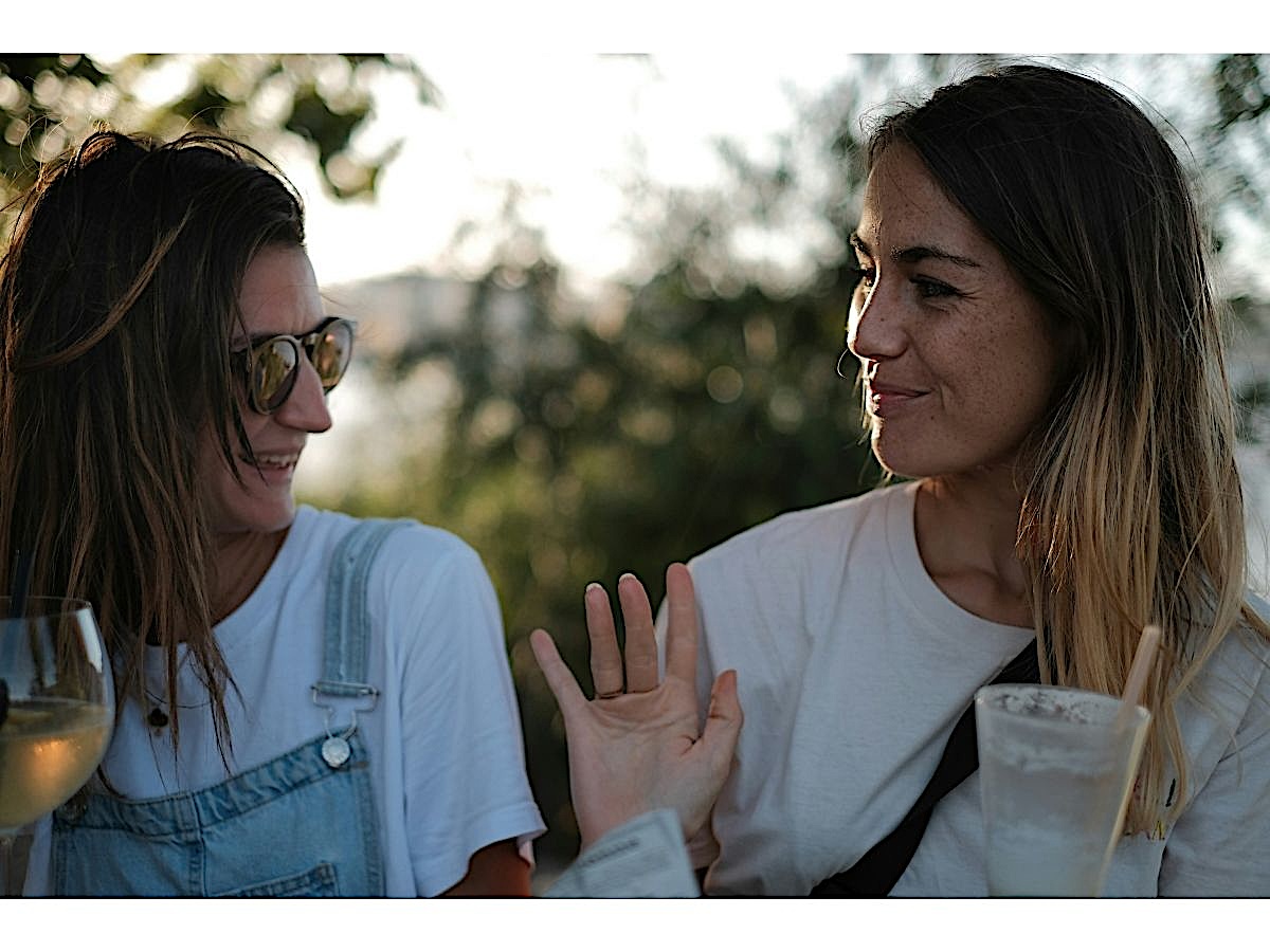 Friends conversing
