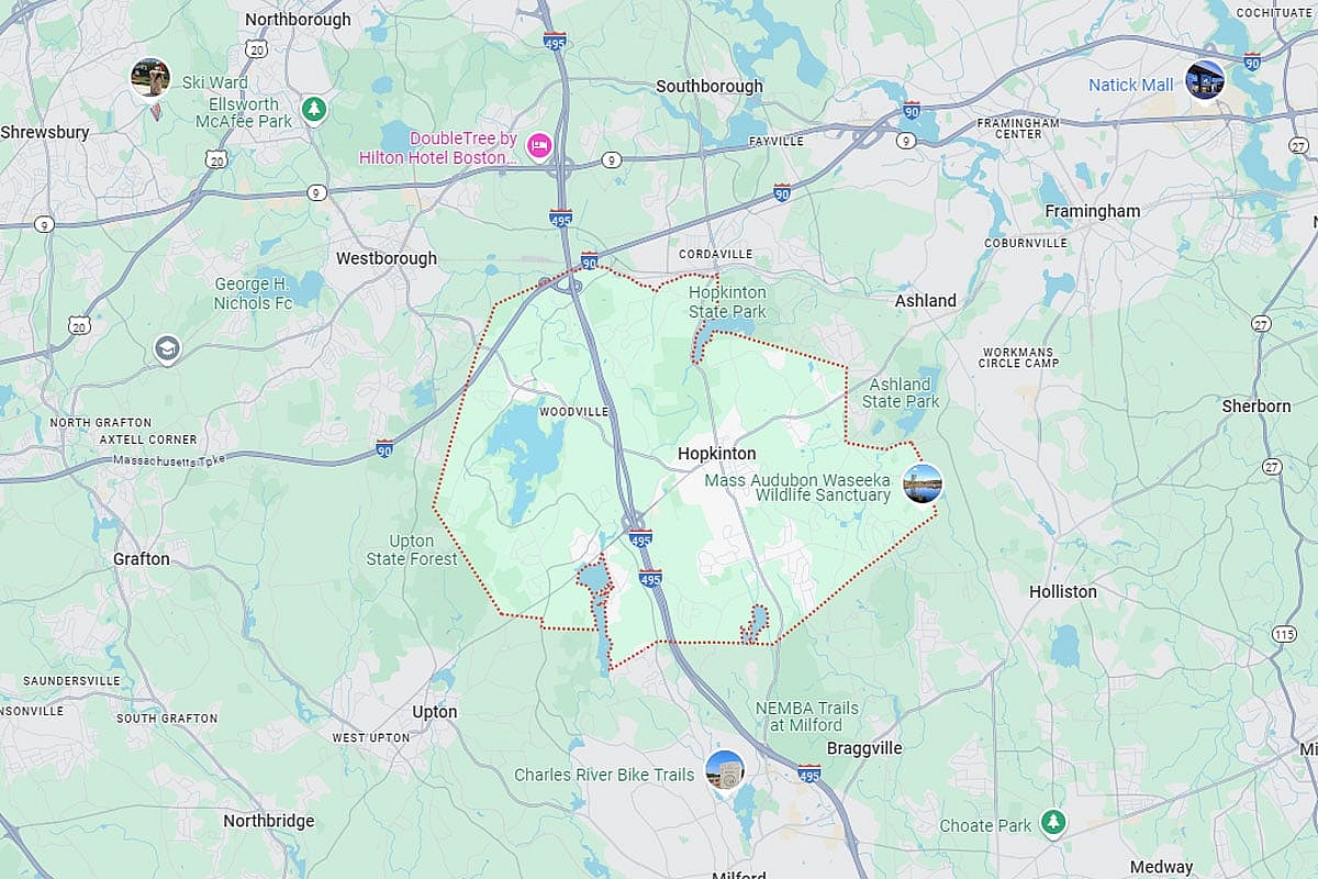 A Google Map of Hopkinton