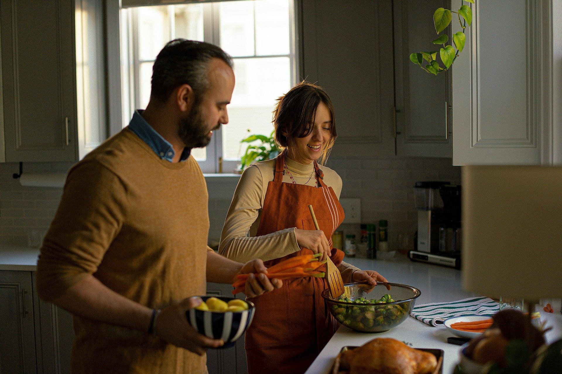 preparing vegetables