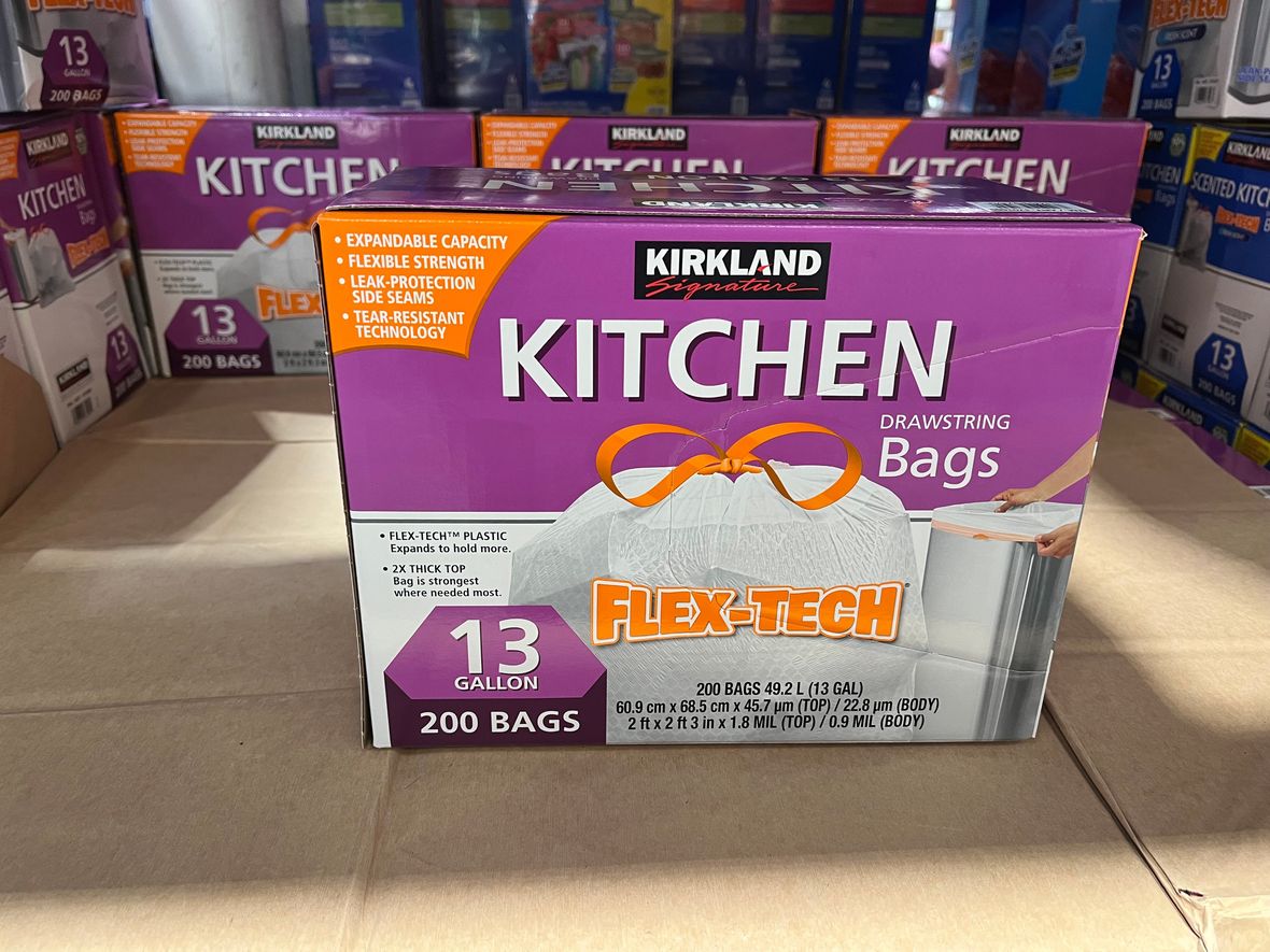 Kirkland Signature Flex-Tech 13-Gallon Kitchen Trash Bag