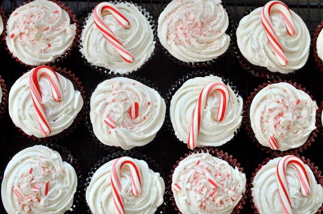 Peppermint Mocha Candy Cane Cupcakes