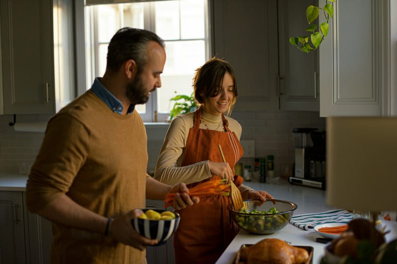 preparing vegetables
