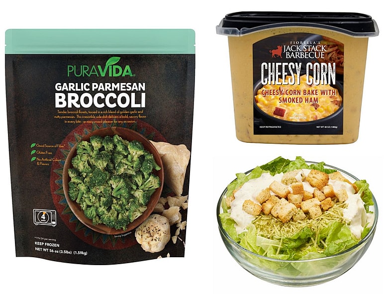 Costco vegetables broccoli caesar salad corn