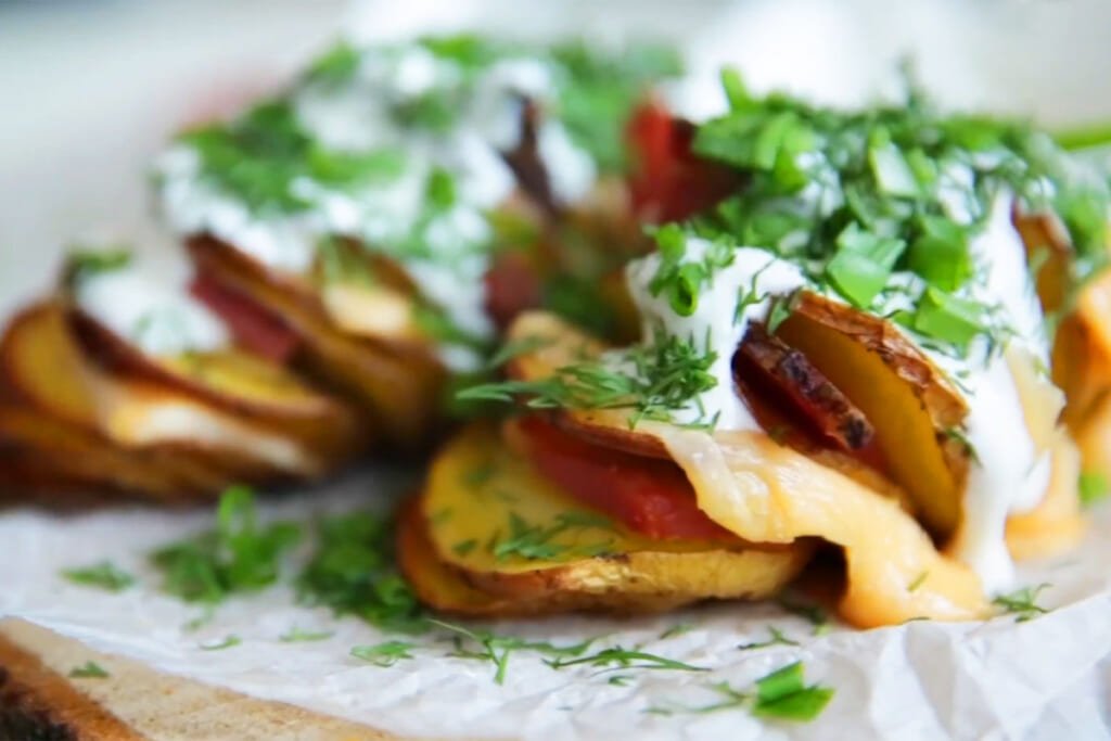 Loaded Hasselback Potatoes