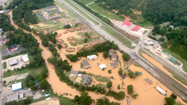 Flash flooding in Waverly, Tennessee