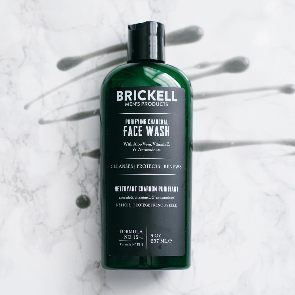 brickell mens purifying charcoal face wash product image