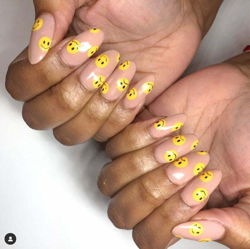 smiley face nails