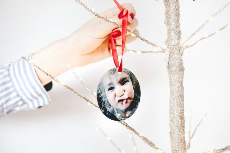 social print ornaments best personalized gifts