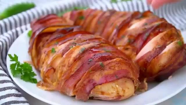 Keto Bacon Wrapped Jalapeno Popper Chicken Recipe