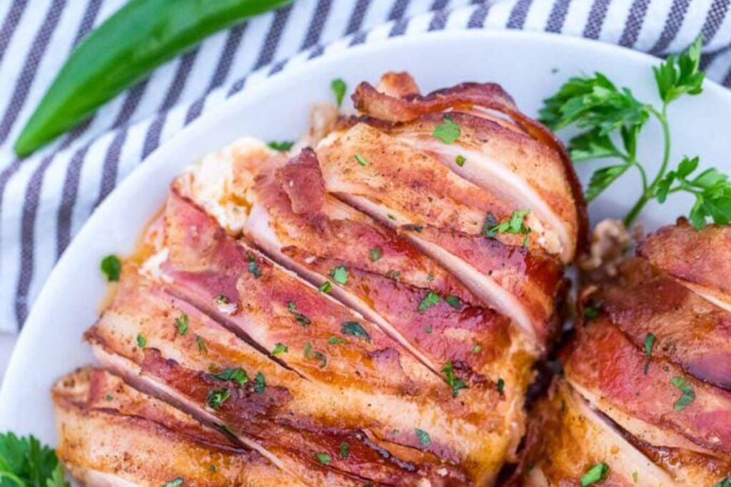 Keto Bacon Wrapped Jalapeno Popper Chicken Recipe