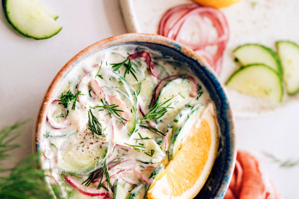 Vegan-Friendly Creamy Cucumber Salad