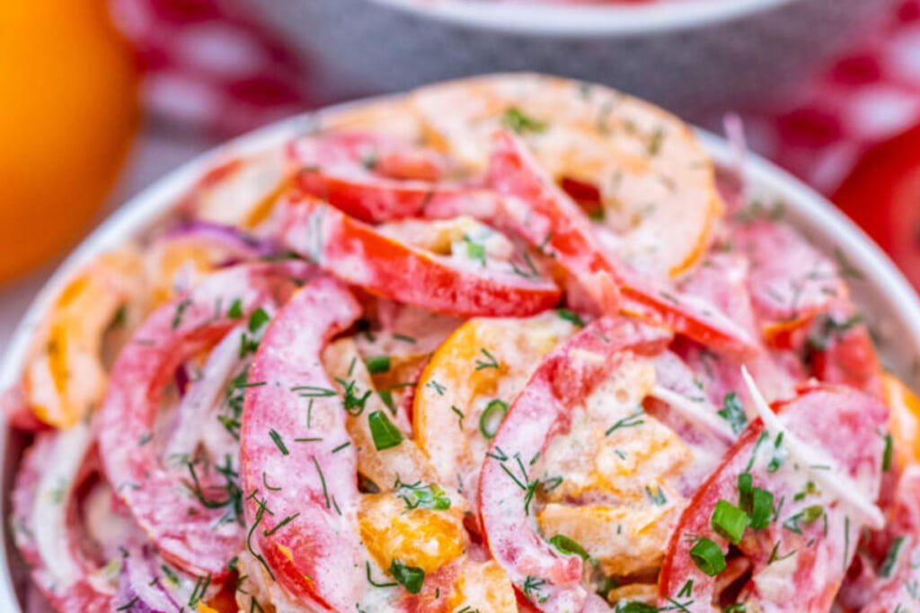 Sweet And Creamy Tomato Salad Recipe