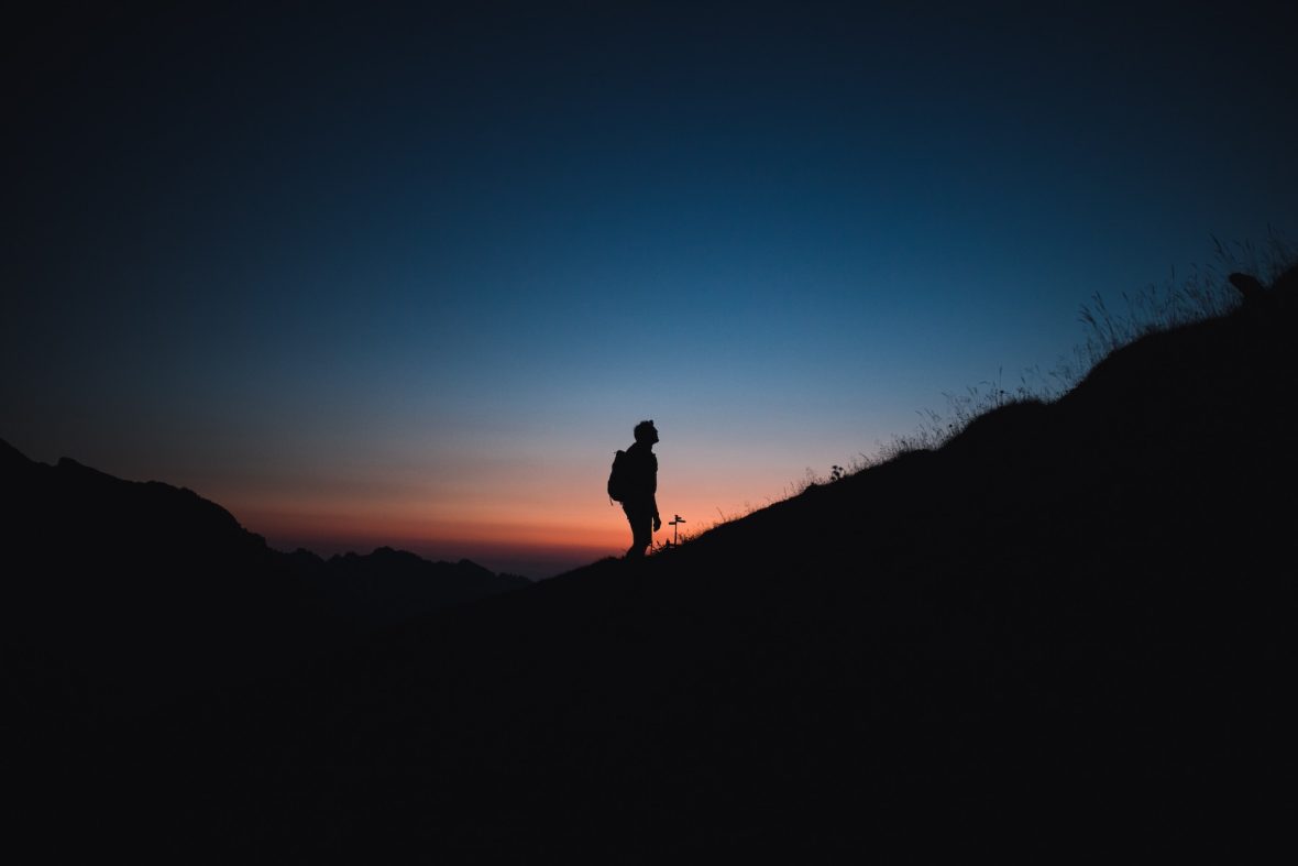 Solo person hiking