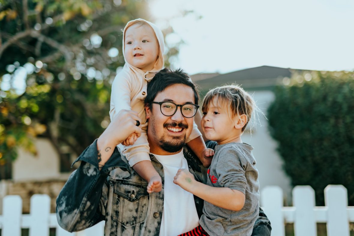Father and children