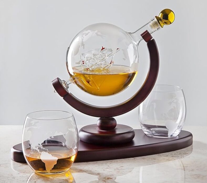 Godinger Globe Whiskey Decanter Set