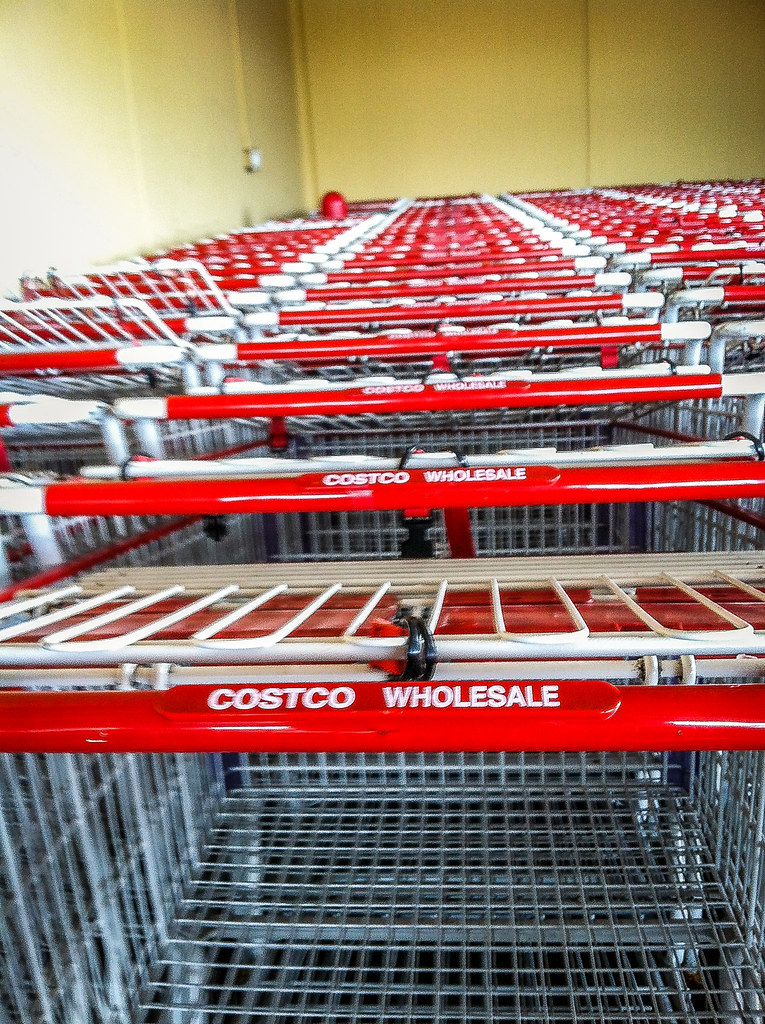 costco carts lined up