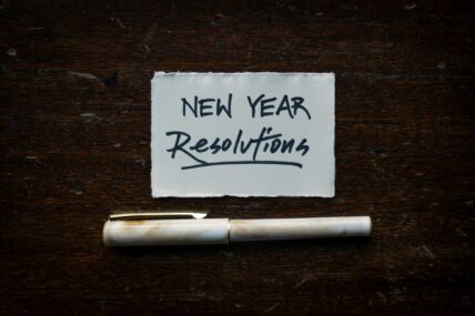 new year's resolution sign with pen