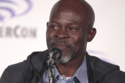 Djimon Hounsou speaking at the 2016 WonderCon, for 
