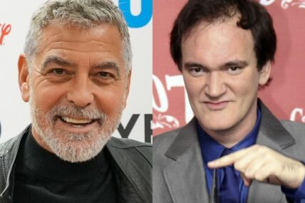 Left: George Clooney at the Roybal School of Film and Television Production in Los Angeles, CA. Right: Quentin Tarantino at the 2007 Scream Awards.