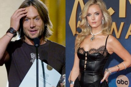 Right: Keith Urban accepts the Male Vocalist of the Year award during the 38th Annual CMA Awards show at the Grand Ole Opry House in Nashville on Nov. 9, 2004. / Left: Karley Scott Collins arrives on the red carpet for the 59th Annual CMA Awards at Music City Center in Nashville, Tenn., Wednesday, Nov. 19, 2025.