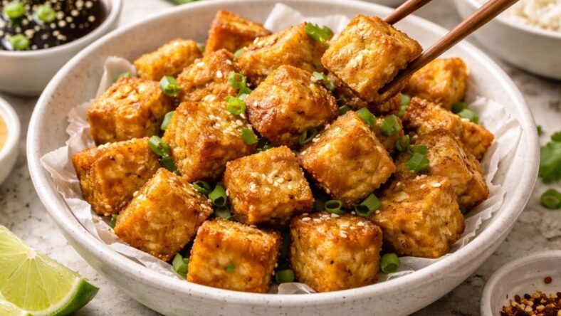 Crispy Fried Tofu with Dips