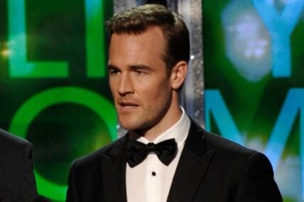Sept 23, 2012; Los Angeles, CA, USA; James Van Der Beek presents at the 2012 Emmys at the Nokia Theater.