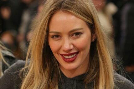 Feb 5, 2014; New York, NY, USA; Singer and entertainer Hilary Duff leaves the court after a game between the New York Knicks and the Portland Trailblazers at Madison Square Garden. The Trailblazers defeated the Knicks 94-90.