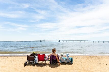 family at the beach / beach finds at costco