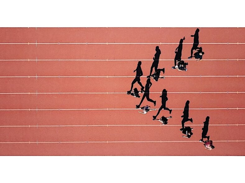 People running on track